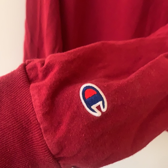 Heavy duty champion men’s Long sleeve red T-shirt size large, cotton - Picture 3 of 6
